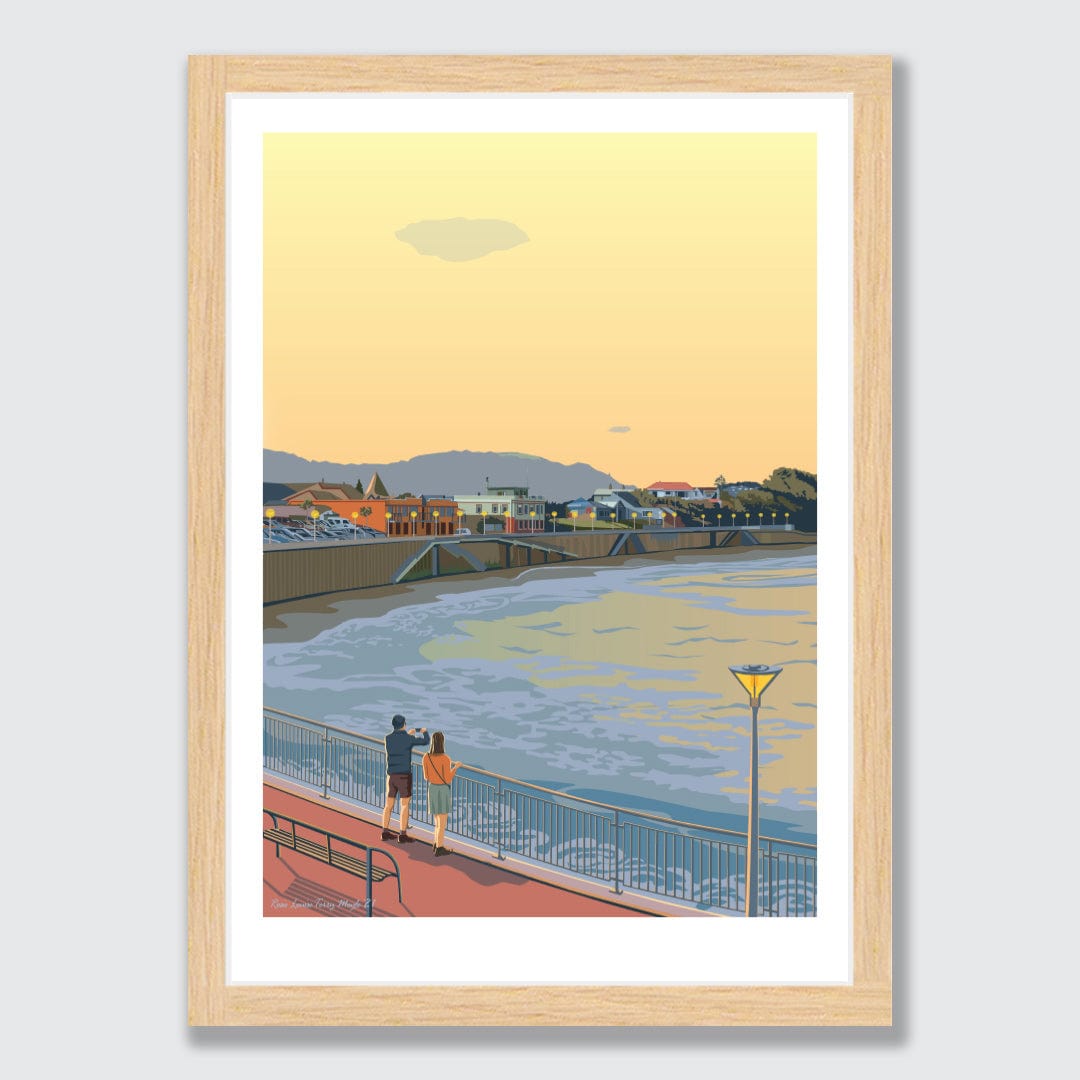 Evening at St Clair Beach Art Print by Contour Creative Studio