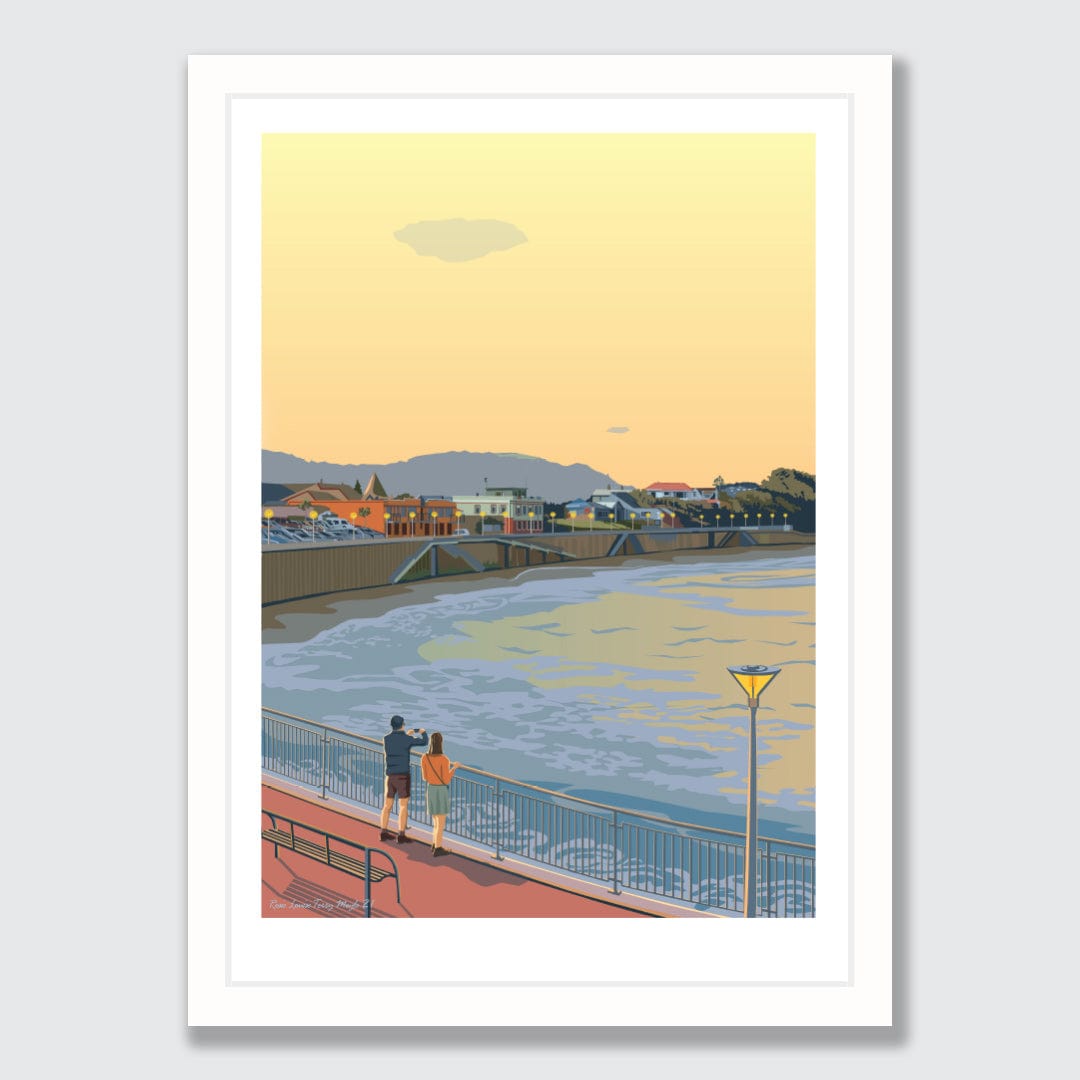 Evening at St Clair Beach Art Print by Contour Creative Studio