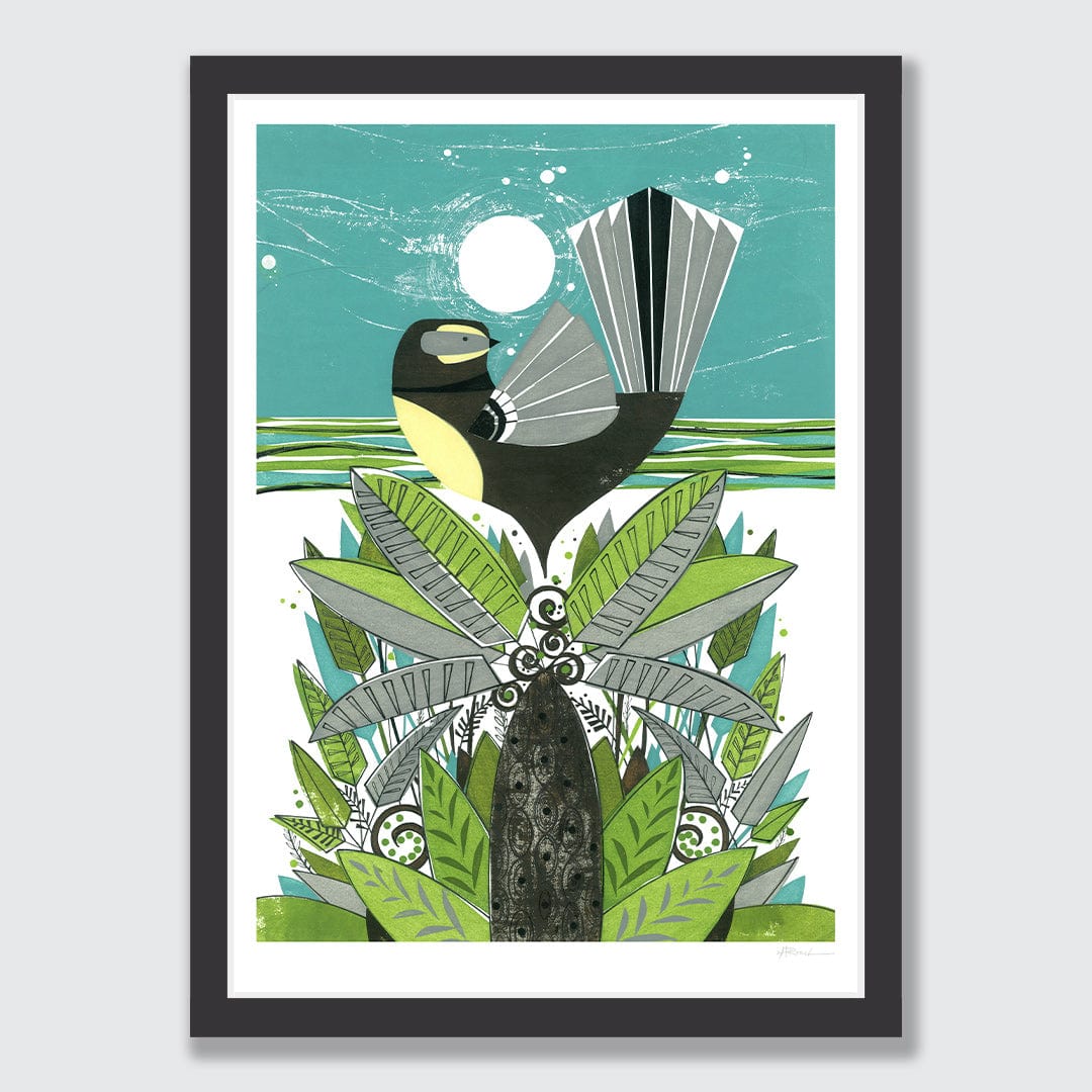 Fantail & Ferns Art Print by Holly Roach