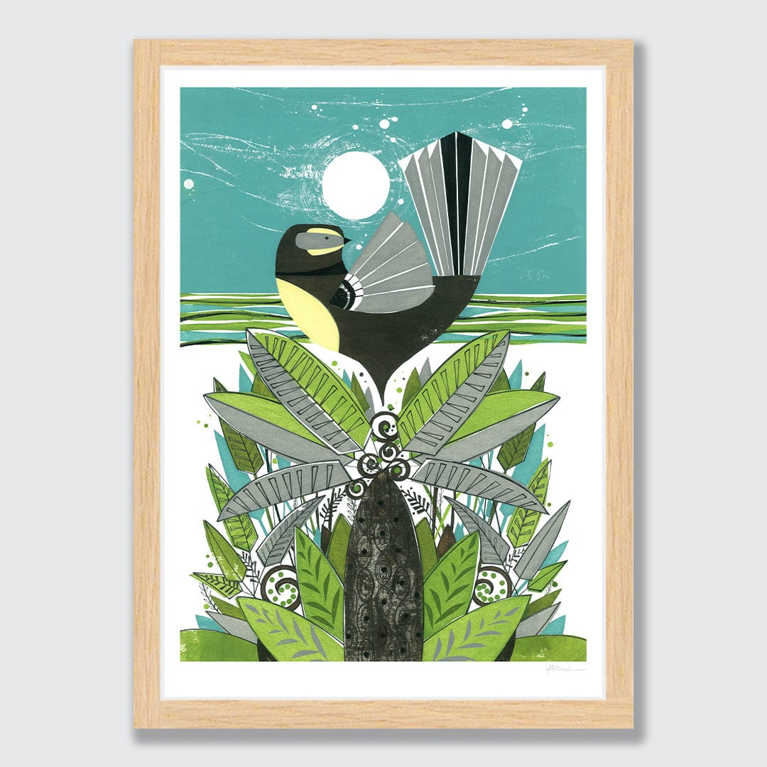 Fantail & Ferns Art Print by Holly Roach