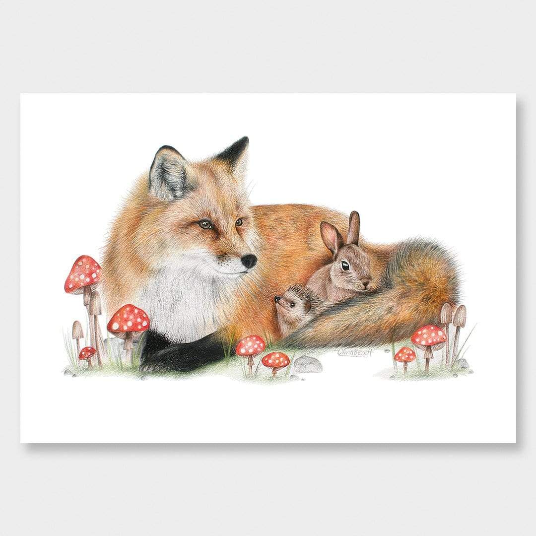 Fox &amp; Friends Art Print by Olivia Bezett