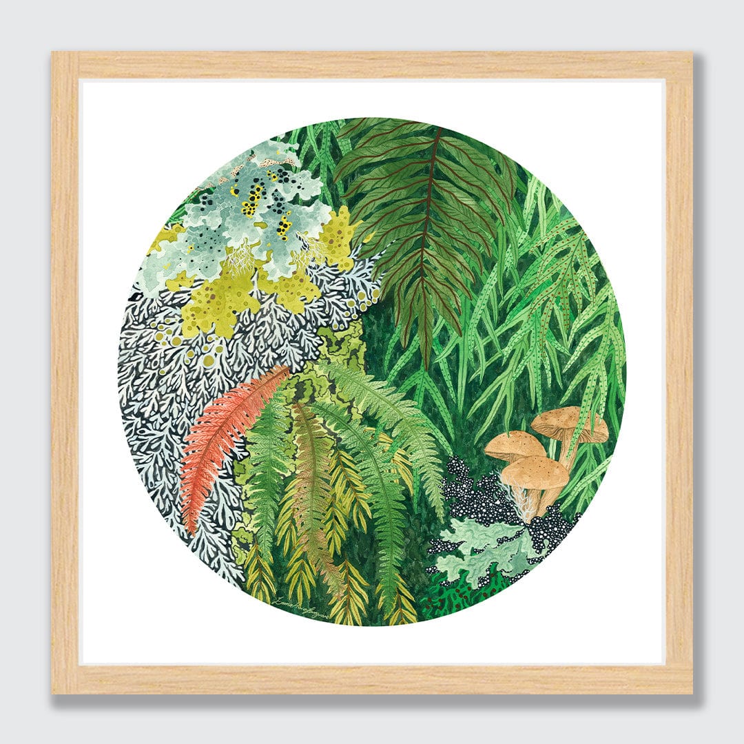 Fronds and Fungi 2 Art Print by Emma Huia Lovegrove