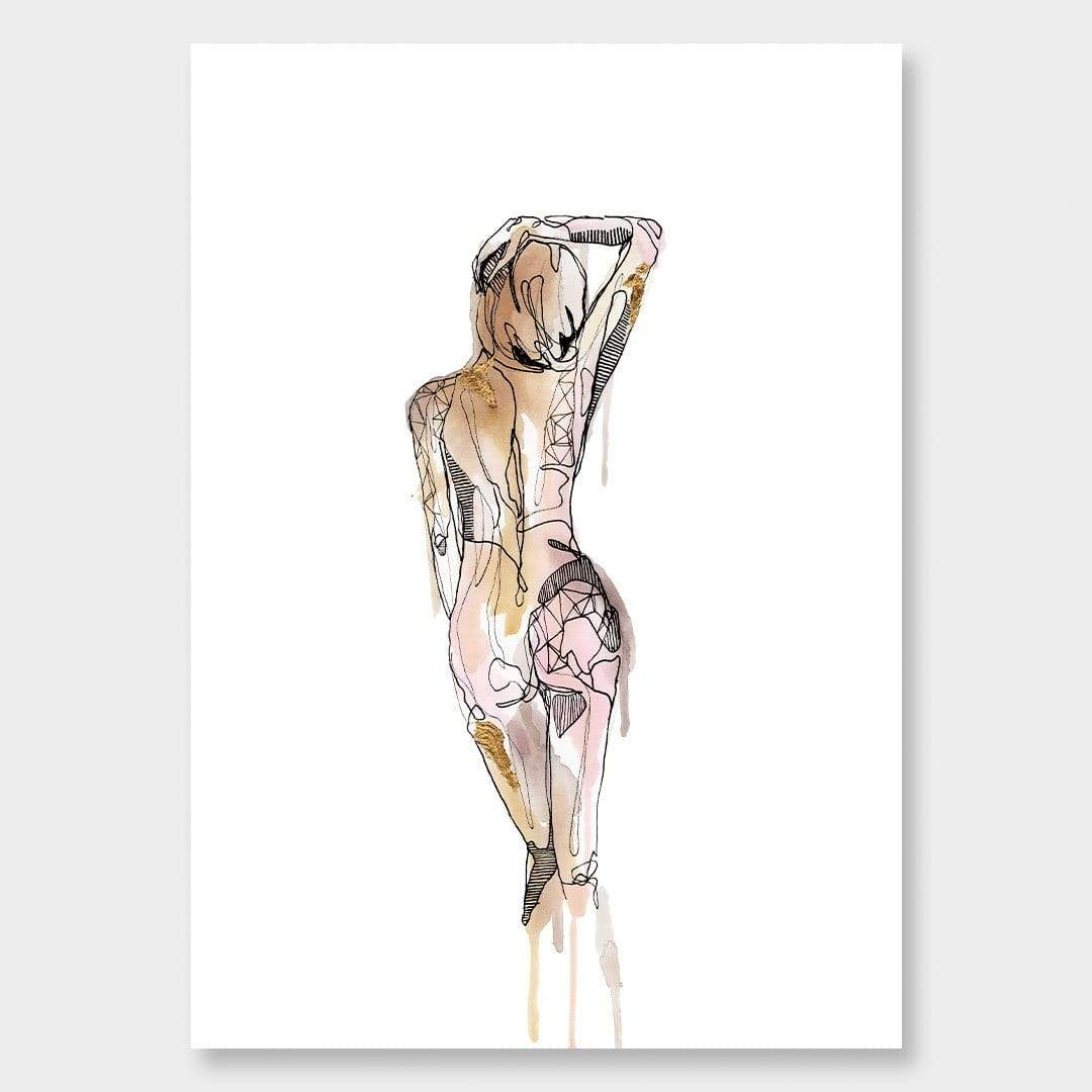 Gold Nude Art Print by Makus Art
