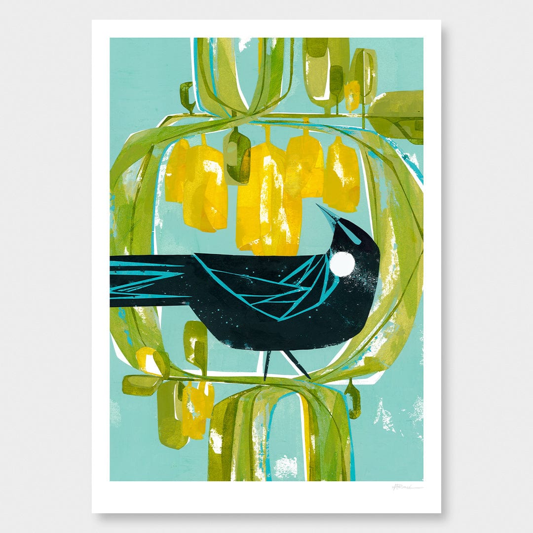 Kowhai Nest Art Print by Holly Roach