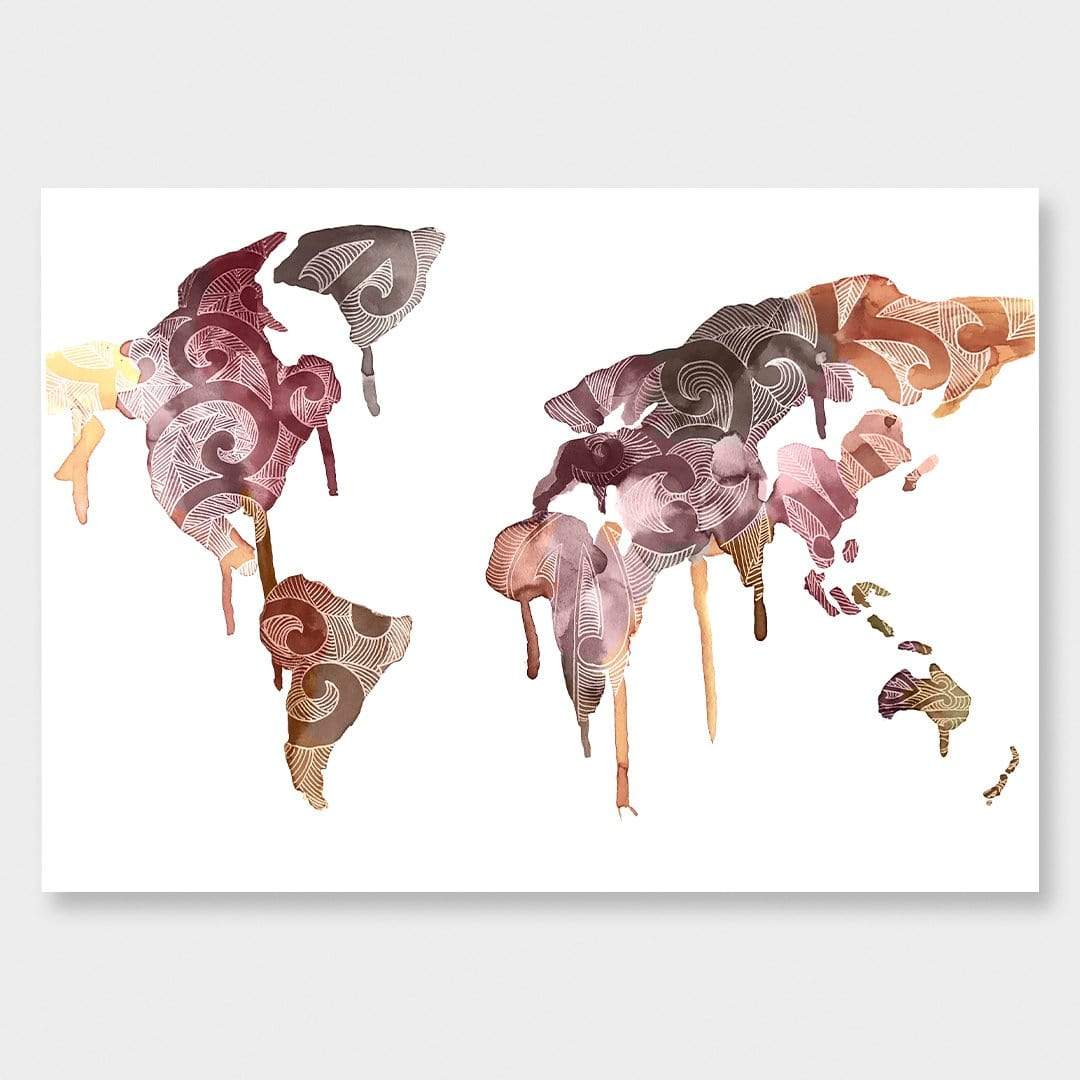 Māori Map Art Print by Makus Art