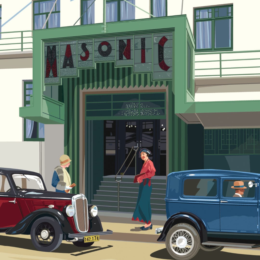 Napier Masonic Hotel Print by Rosie Louise & Terry Moyle