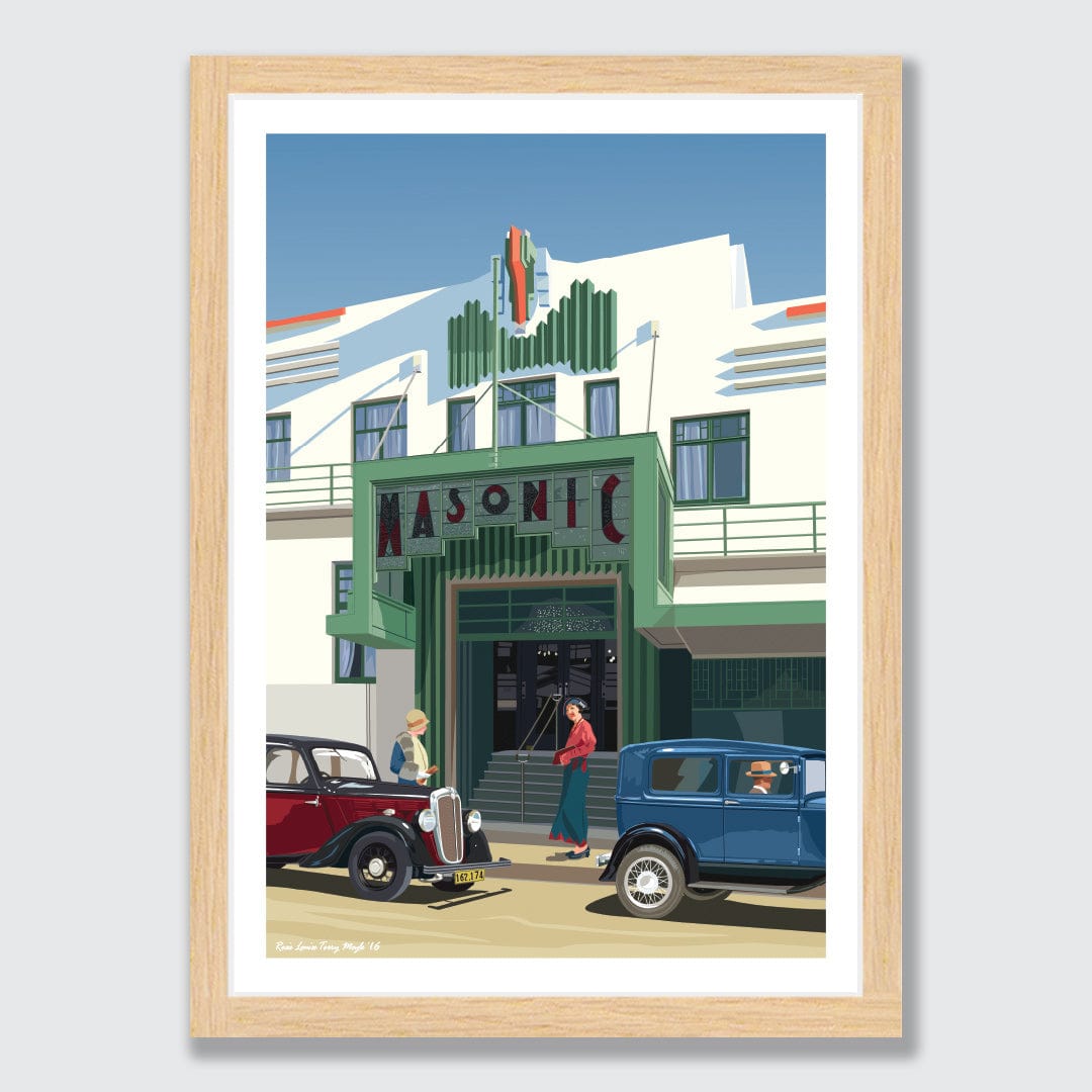 Napier Masonic Hotel Print by Rosie Louise &amp; Terry Moyle