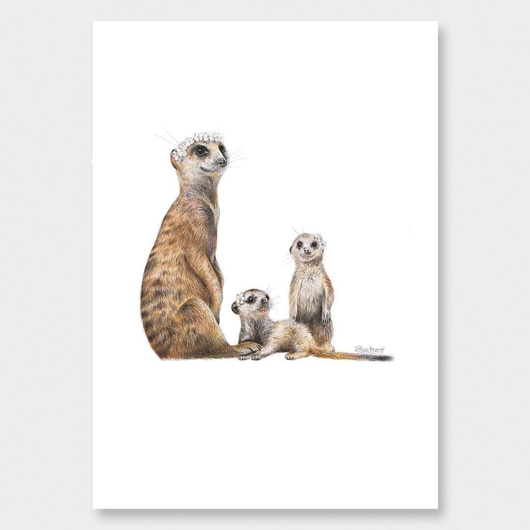 Meerkats Art Print by Olivia Bezett