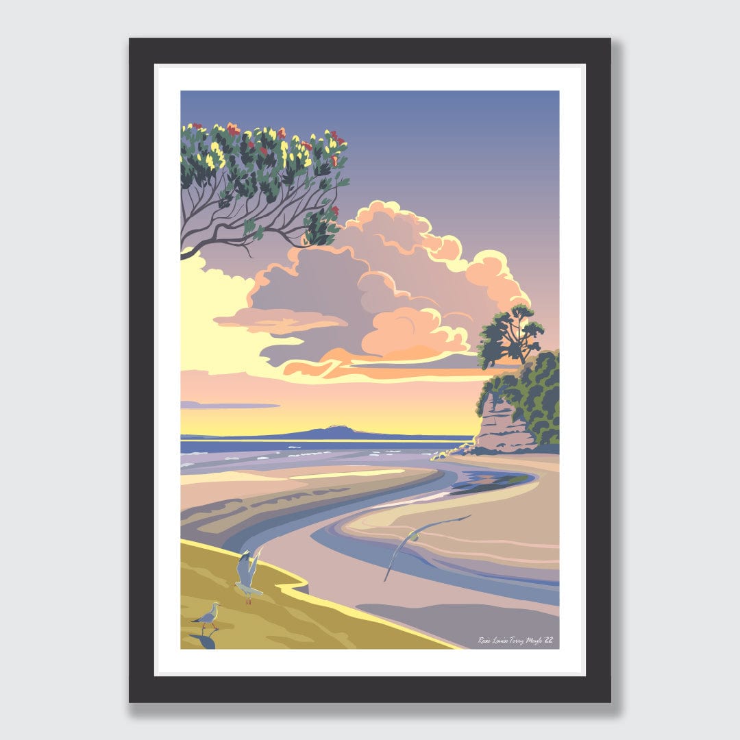 Morning Browns Bay Art Print by Rosie Louise & Terry Moyle