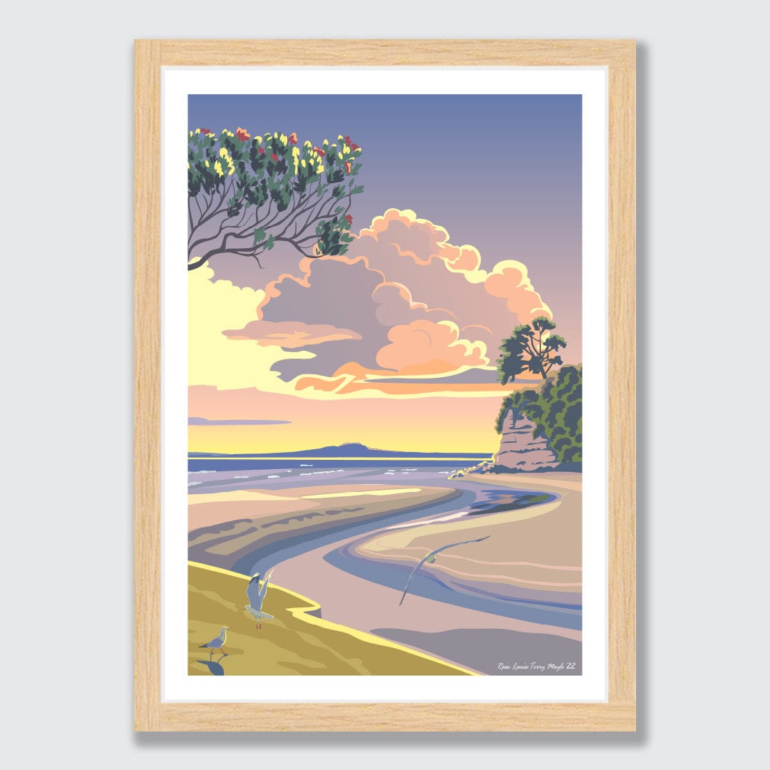 Morning Browns Bay Art Print by Rosie Louise & Terry Moyle
