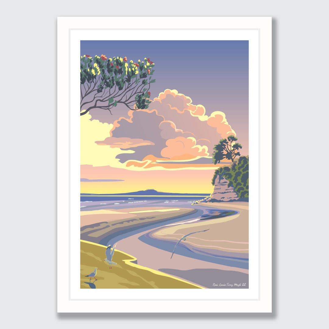 Morning Browns Bay Art Print by Rosie Louise & Terry Moyle
