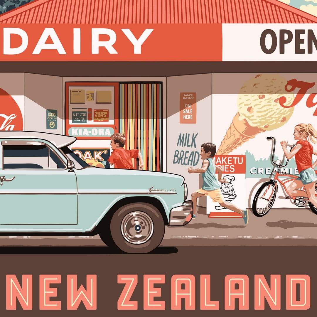 New Zealand Dairy Art Print by Ross Murray