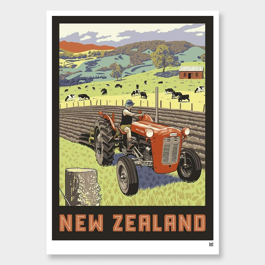 New Zealand Tractor Art Print by Ross Murray