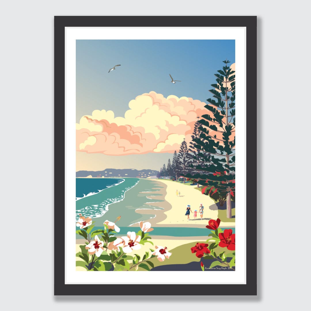 Orewa Hibiscus Art Print by Rosie Louise & Terry Moyle