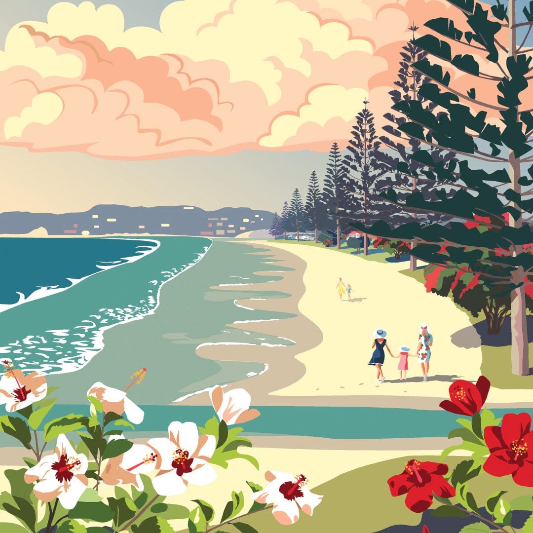 Orewa Hibiscus Art Print by Rosie Louise & Terry Moyle