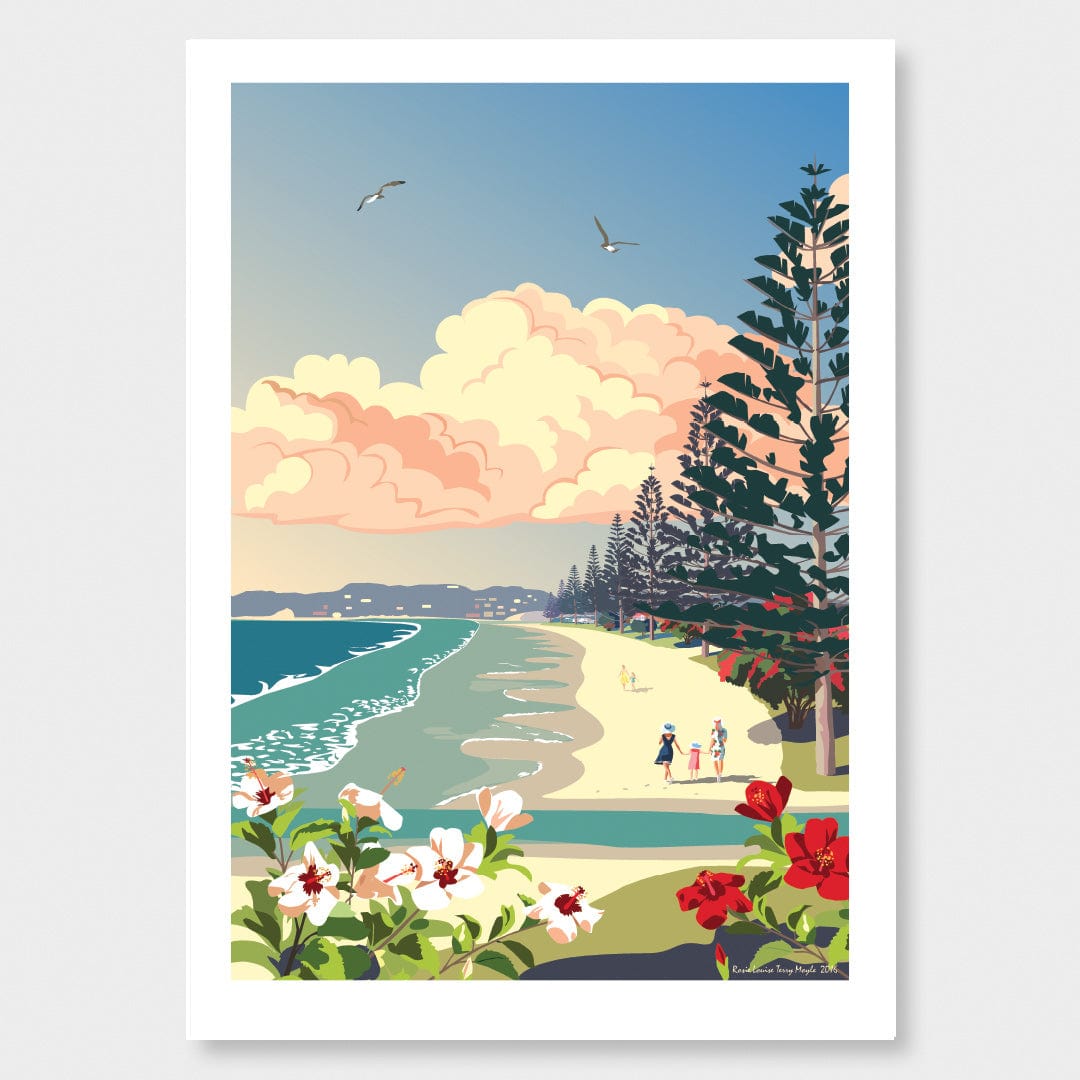 Orewa Hibiscus Art Print by Rosie Louise & Terry Moyle
