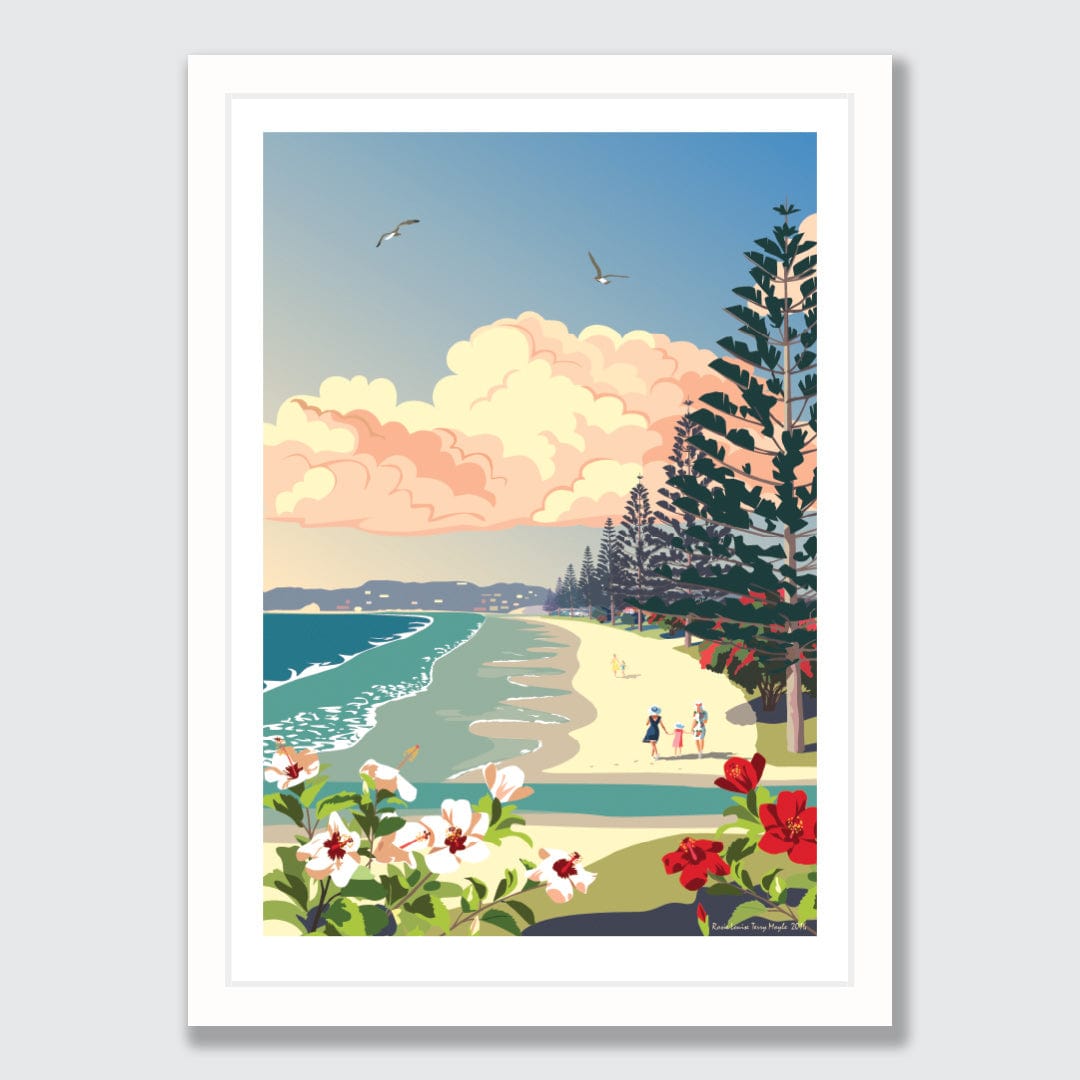 Orewa Hibiscus Art Print by Rosie Louise & Terry Moyle