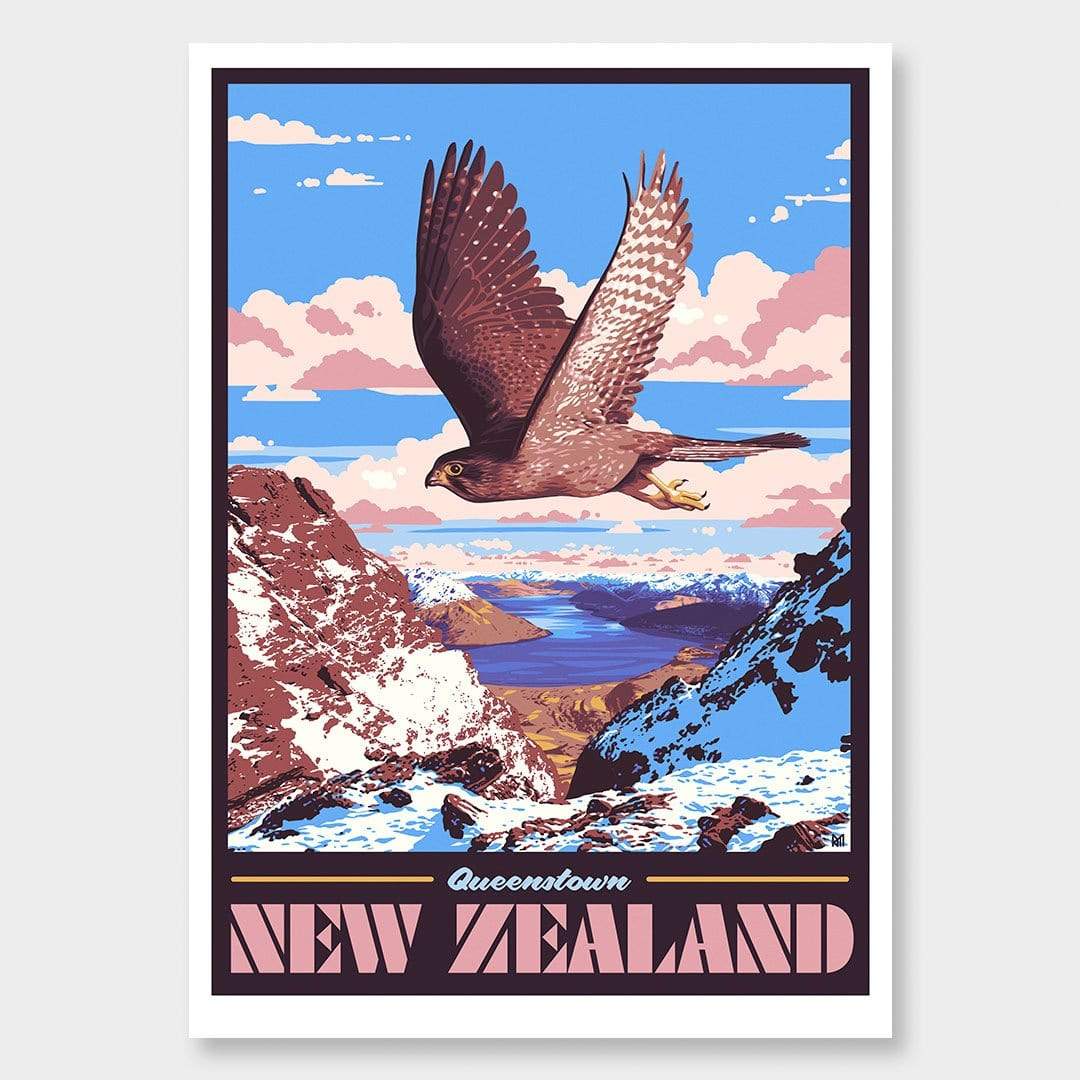 Queenstown Art Print (Vintage Travel Series) by Ross Murray