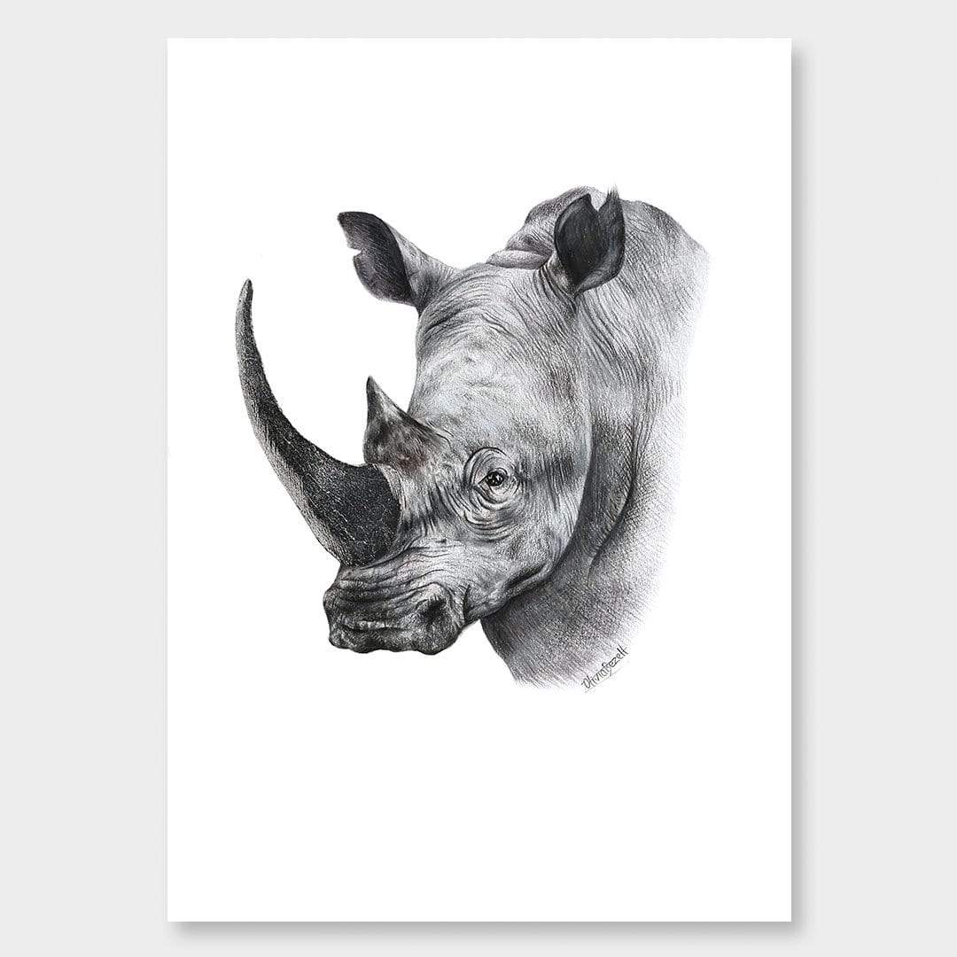 Rhino Art Print by Olivia Bezett