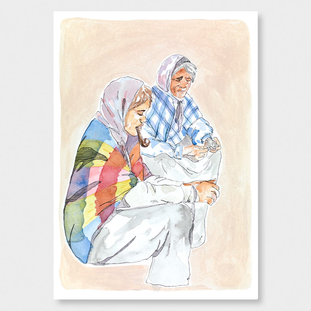 Shucking Pipi Art Print by Makus Art