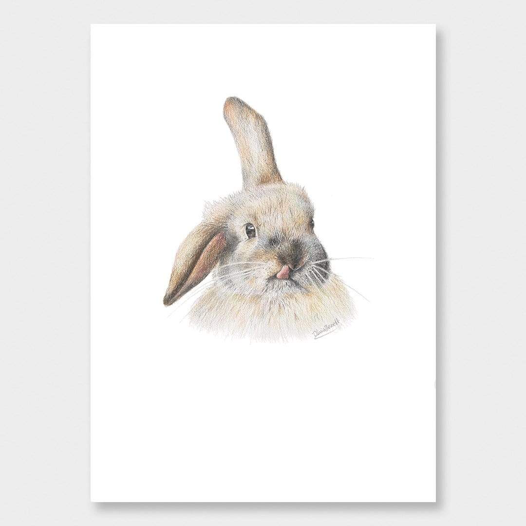 Silly Bunny Art Print by Olivia Bezett