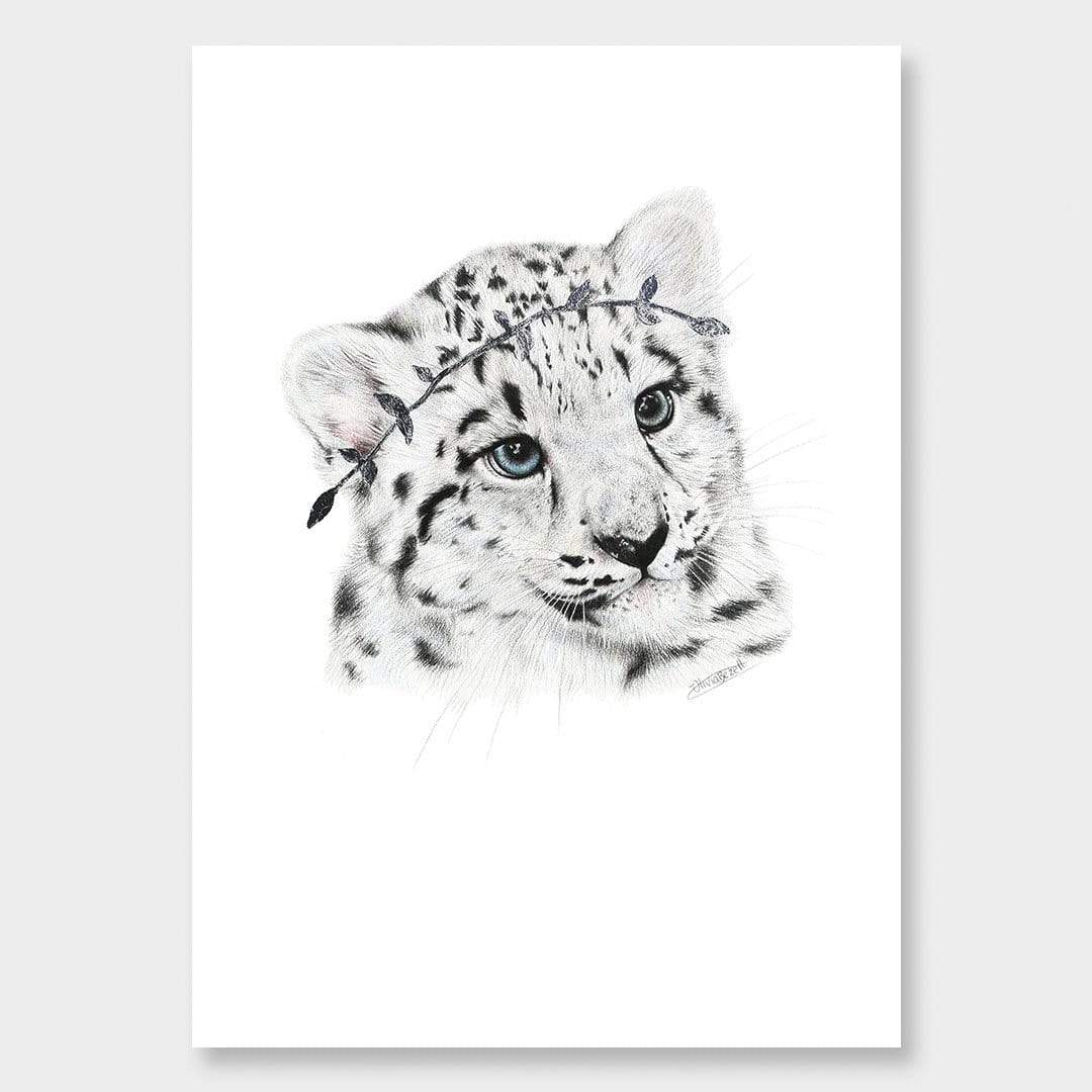 Snow Leopard Art Print by Olivia Bezett