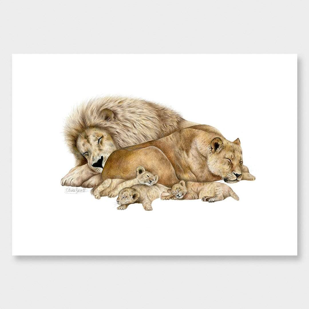 The Lion Sleeps Tonight Art Print by Olivia Bezett