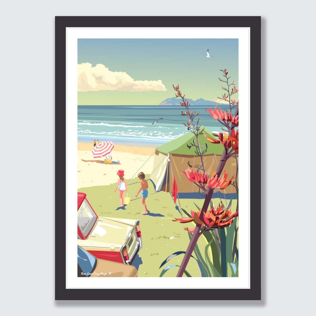 Waihi Beach Art Print by Rosie Louise & Terry Moyle