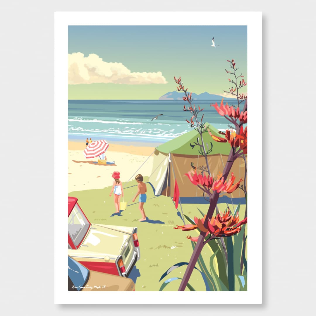 Waihi Beach Art Print by Rosie Louise & Terry Moyle