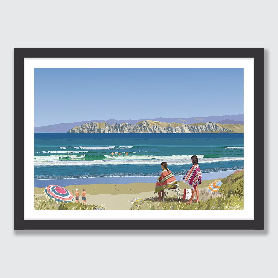 Waikanae Beach Bathers Art Print by Rosie Louise & Terry Moyle