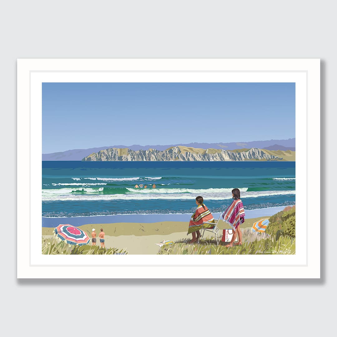 Waikanae Beach Bathers Art Print by Rosie Louise & Terry Moyle