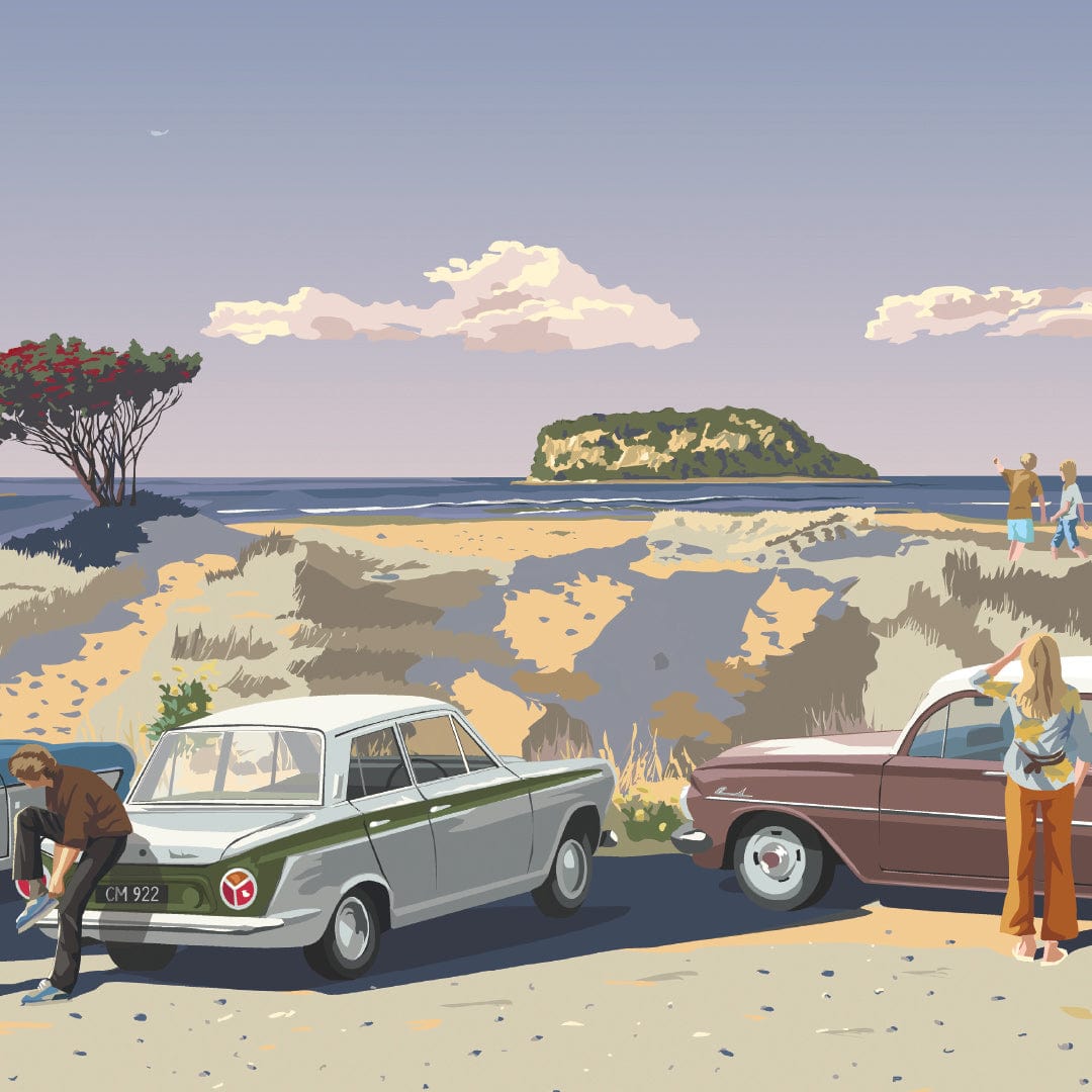 Whangamata Beach Golden Art Print by Rosie Louise & Terry Moyle