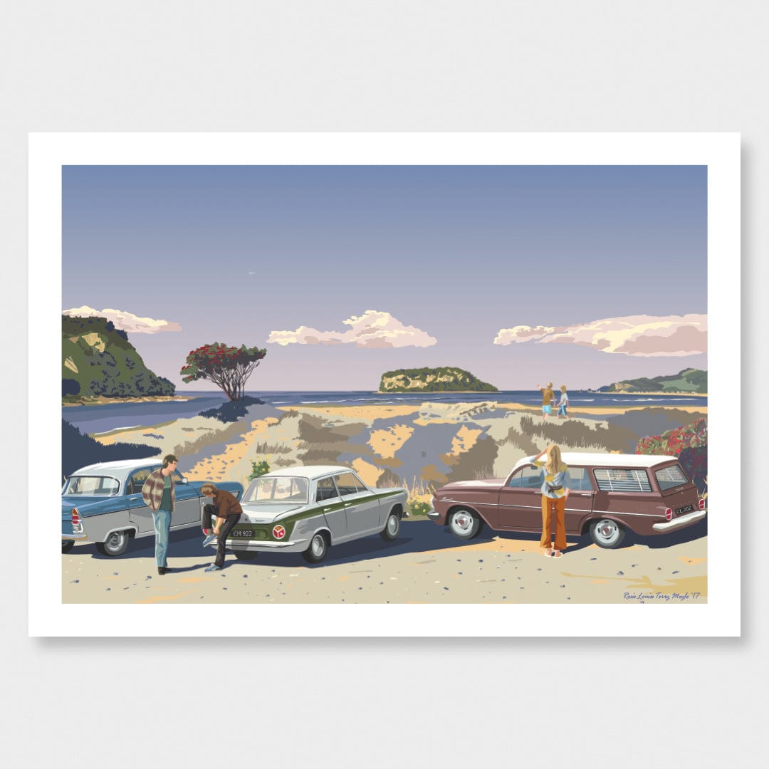 Whangamata Beach Golden Art Print by Rosie Louise & Terry Moyle