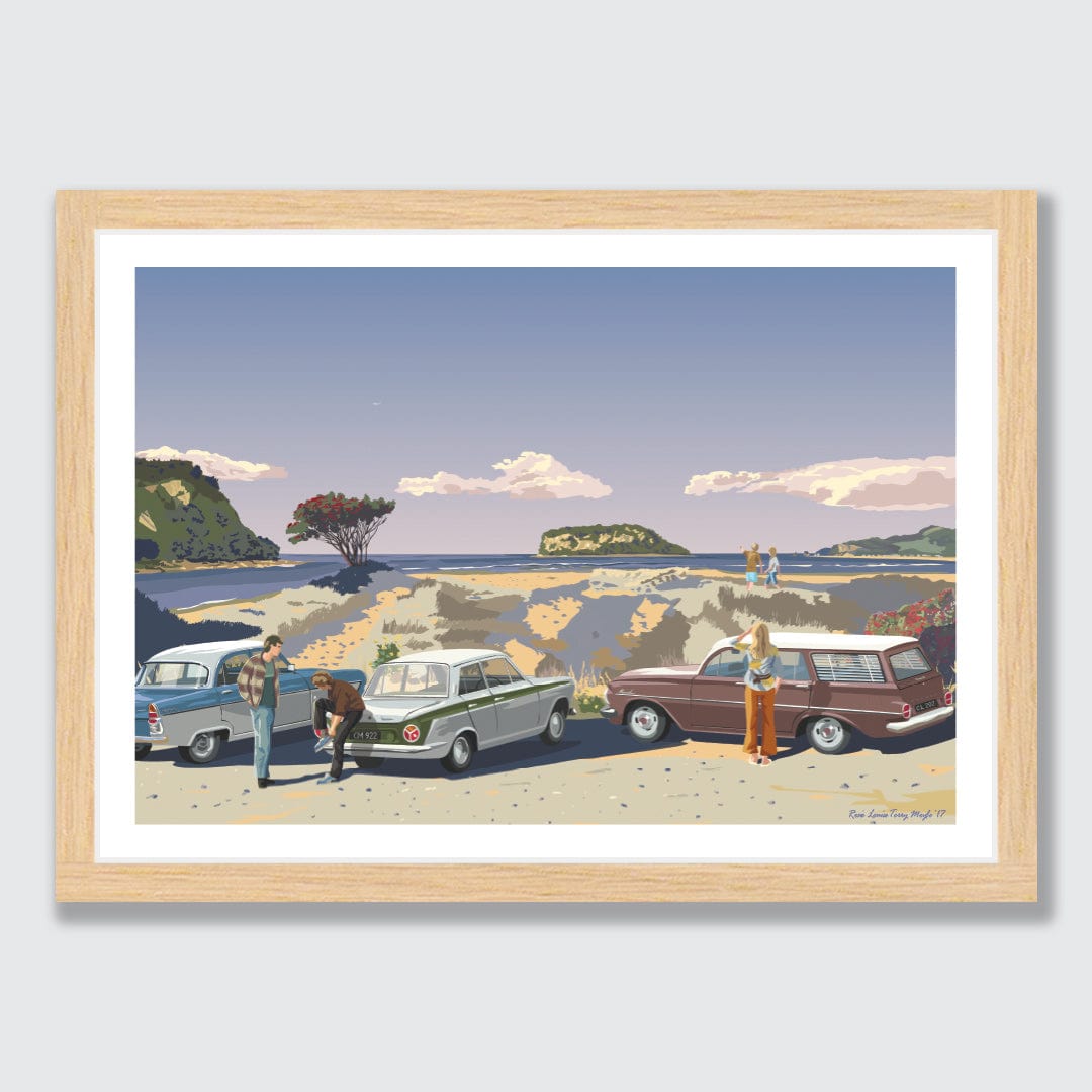 Whangamata Beach Golden Art Print by Rosie Louise & Terry Moyle